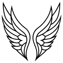 wings silhouette line art vector illustration