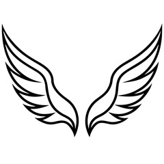 wings silhouette line art vector illustration