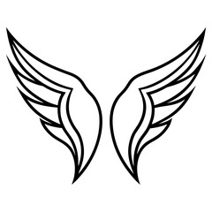 Fototapeta premium wings silhouette line art vector illustration