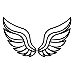 wings silhouette line art vector illustration