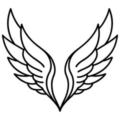Fototapeta premium wings silhouette line art vector illustration