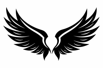 wings silhouette line art vector illustration
