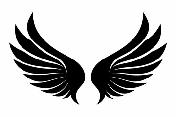 wings silhouette line art vector illustration
