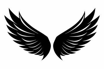 Fototapeta premium wings silhouette line art vector illustration