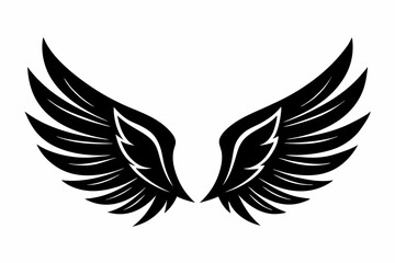 wings silhouette line art vector illustration