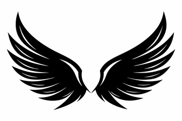 wings silhouette line art vector illustration