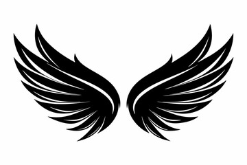 Fototapeta premium wings silhouette line art vector illustration