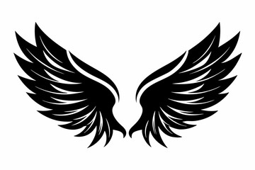 Obraz premium wings silhouette line art vector illustration