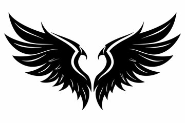 Fototapeta premium wings silhouette line art vector illustration