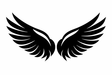 Obraz premium wings silhouette line art vector illustration