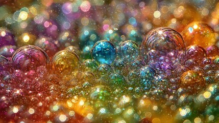 Colorful Soap Bubbles Close-up