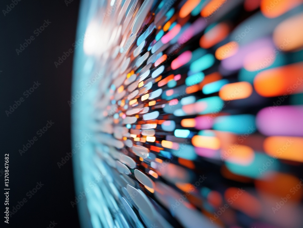 Aufkleber Quantum Data Visualization Radiant Cybersecurity Network Flow with Prismatic Digital Transparency - Innovative Tech Breakthrough in Distributed Systems
