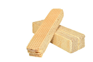 Sweet confectionery wafers of rectangular shape lie on a white background.