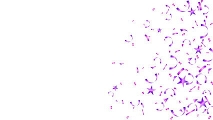 Purple confetti and star isolated festive background vector illustration