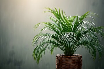 Obraz premium The vibrant areca palm plant adds a tropical touch to any indoor space, enhancing the interior decor with its lush green foliage