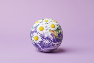 An image of the Earth covered in various daisy flowers