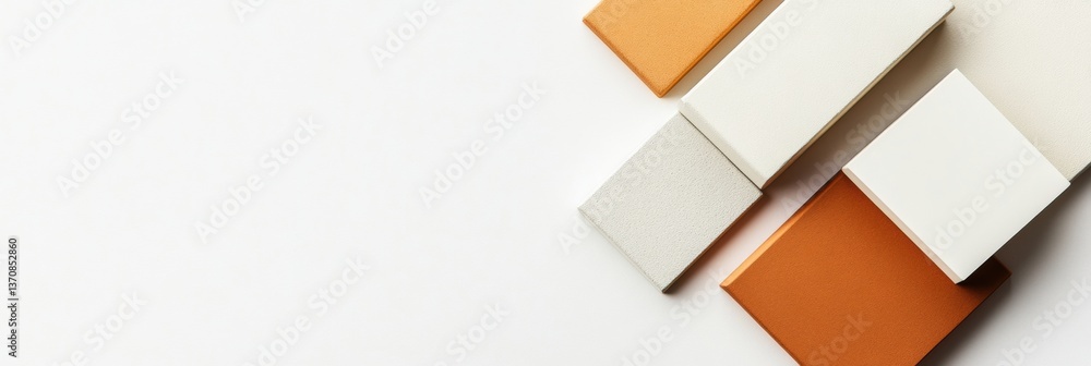 Poster minimalist color block design architectural material palette showcasing modern neutrals, geometric l