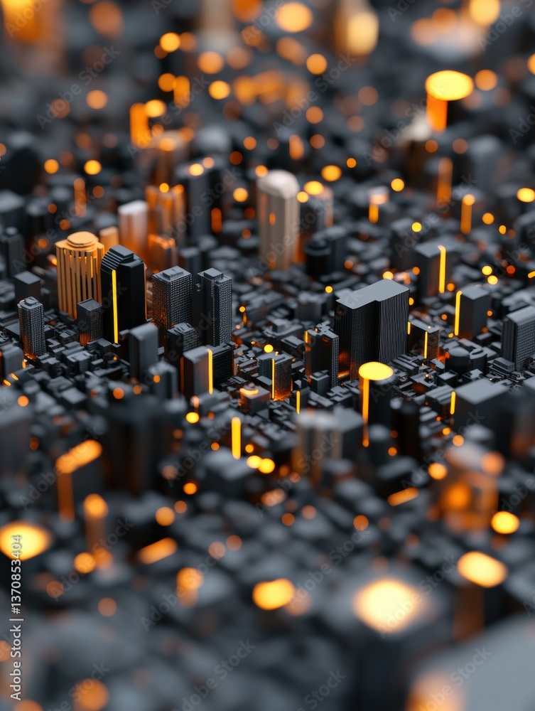 Poster Digital Urban Topology Immersive AI-Driven Smart City Visualization Revealing Next-Gen Tech Infrastructure and Connectivity Dynamics in Cybernetic Landscape