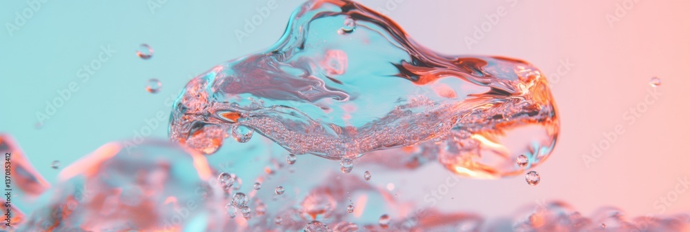 Poster liquid dynamics pastel molecular visualization of hydro-energetic flow - next-gen climate science an
