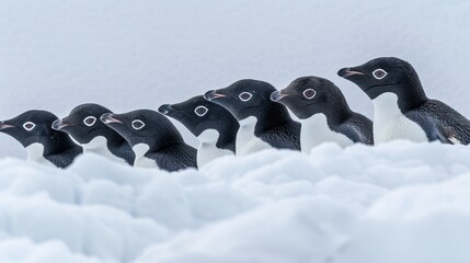 Close up of adelie penguins in antarctica  a stunning encounter with pygoscelis adeliae