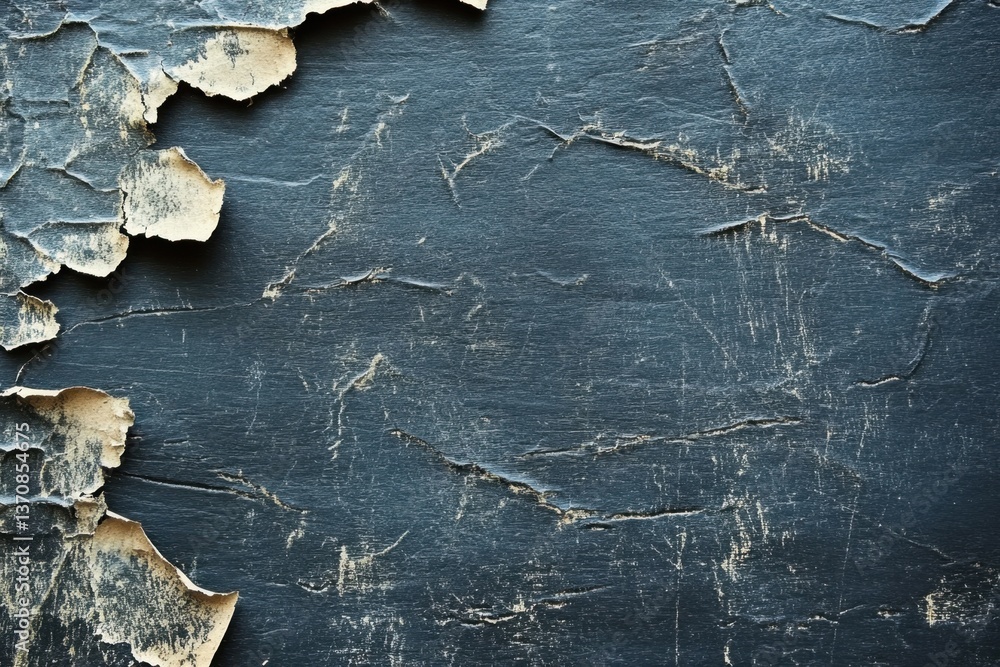 Poster distressed blue paper texture with peeling edges creating a vintage and weathered backdrop for artis