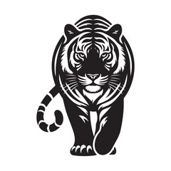 Powerful Tiger Silhouette Art Design Symbolizing Strength and Determination Download