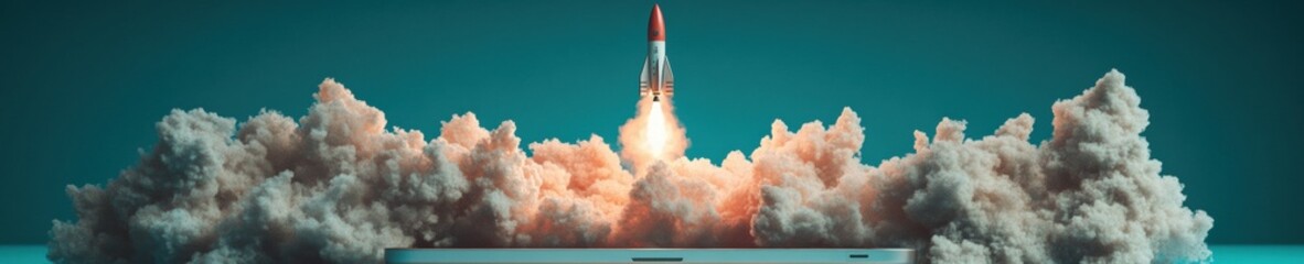 Quantum Velocity Rocket Launch Visualization for Digital Innovation, Tech Entrepreneurship, and Transformative Business Acceleration Strategies