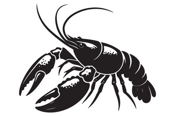 Crayfish Silhouette Vector Illustration for Seafood Cuisine Projects