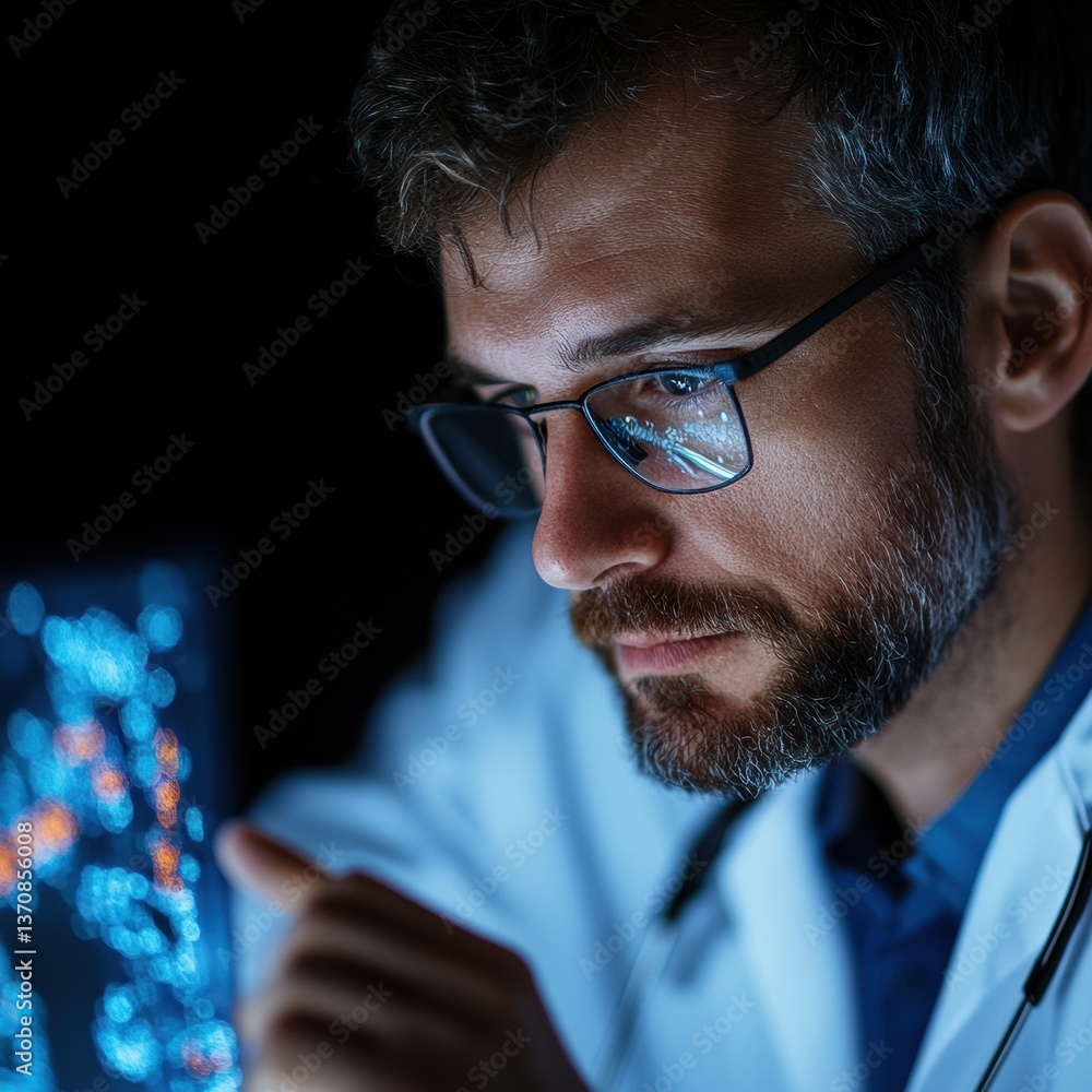 Aufkleber ai-powered healthcare revolution precision medicine professional analyzing advanced medical data vis