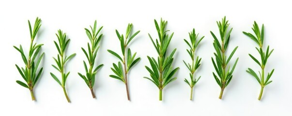 Fototapeta premium sprigs of rosemary isolated on white background, herbalism, plant life