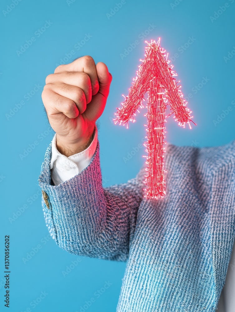Poster augmented performance analytics holographic growth arrow and dynamic professional empowerment in nex