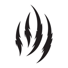 Sharp Claw Marks Illustration Vector Design with Intense Scratch Effects