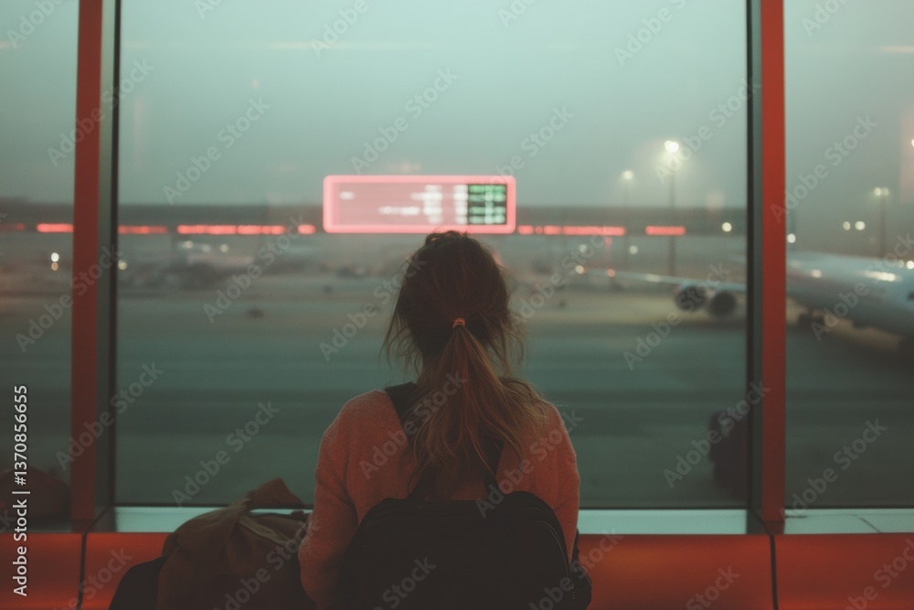 Poster minimalist digital nomad aesthetic contemplative remote worker embracing global mobility and transit