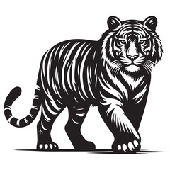 Tiger Silhouette Vector Art Wildlife Predator Carnivore Animal Design
