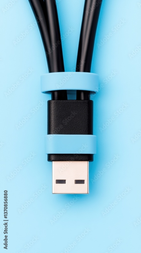 Leinwandbilder minimalist tech connectivity sleek usb cable and adapter showcasing ergonomic design for modern digi