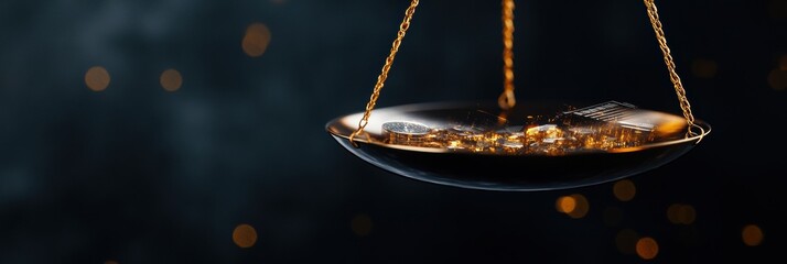 Quantum Economic Insights AI-Driven Financial Forecast Visualization with Ethereal Balance Scale - Navigating Market Complexity in Digital Transformation Era