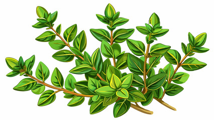 Fresh thyme spice isolated on white background