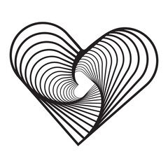 Abstract Concentric Heart Shape Vector Illustration Design
