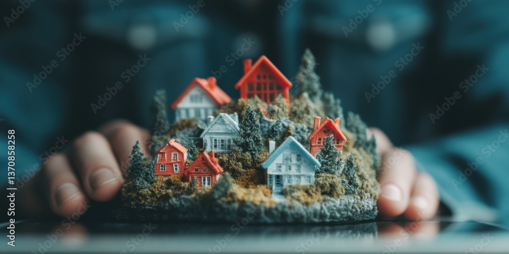 Aufkleber emerging proptech visualization innovative real estate investment landscape with micro architectural