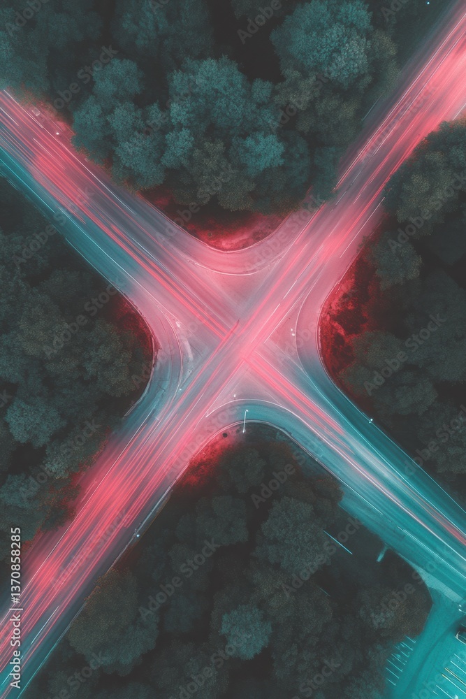 Aufkleber quantum mobility nexus ai-powered urban infrastructure visualization with neon neural pathways - fut