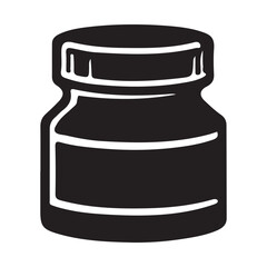 Black Ink Bottle Silhouette Vector Graphic for Crafts and Artwork