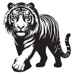 Majestic tiger vector illustration powerful striped wild animal design