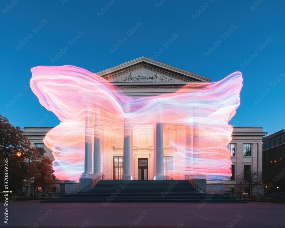 Poster ethereal digital democracy immersive holographic governance visualization transforming public sector