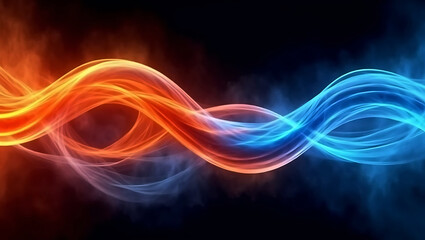 Abstract futuristic background of modern tech gradient waves in blue and pink hues, technology, modern, abstract, background, waves. Dynamic abstract light trails in neon pink and blue hues.
