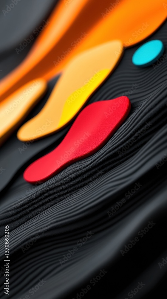 Leinwandbilder Fluid Dynamics Minimalist Abstract Color Flow on Textured Dark Surface - Next-Gen Digital Design Inspiration for Creative Tech Branding
