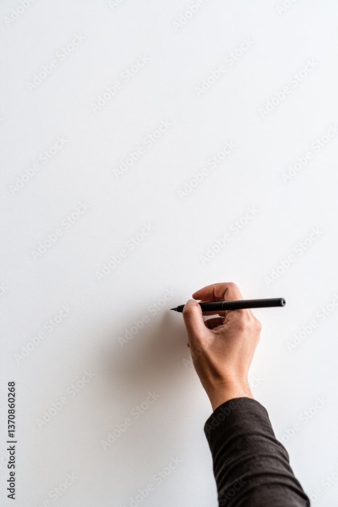 Poster minimalist creative flow gen z professional capturing ideas with sleek digital stylus against neutra