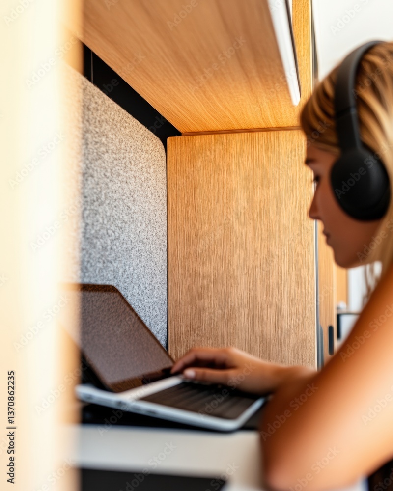 Aufkleber neurodiversity-friendly workspace design minimalist acoustic privacy pod for digital professionals -