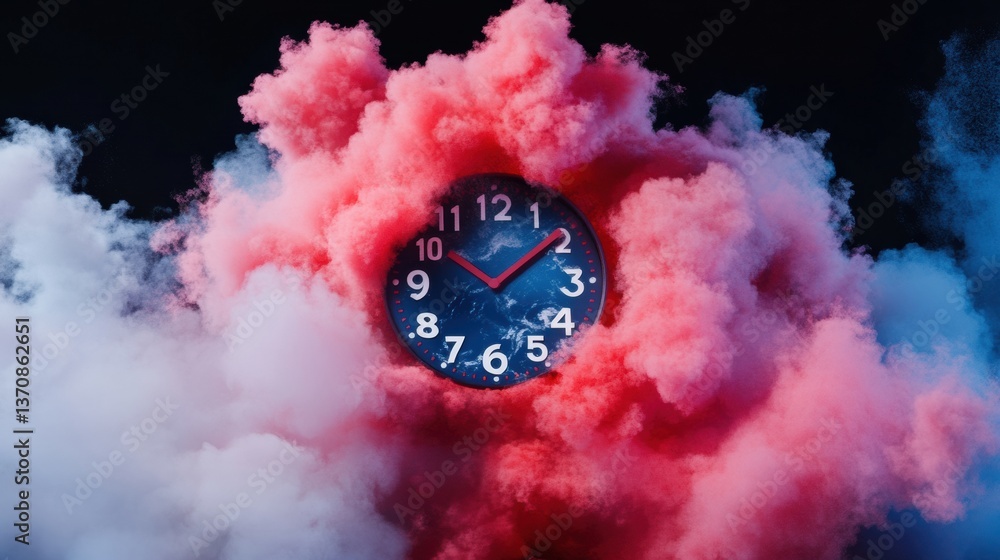 Aufkleber quantum time horizons ethereal climate clock visualizing global transformation in surreal cosmic aes