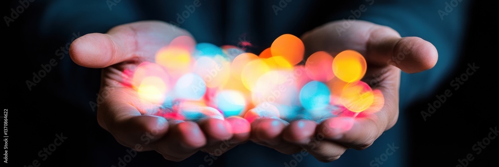 Aufkleber Immersive Digital Transformation Holographic Data Visualization with Vibrant AI-Powered Network Mapping for Next-Generation Business Intelligence