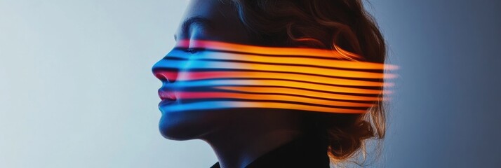 Immersive Digital Identity Futuristic Silhouette with Neon Holographic Projection - Cutting-Edge AI Visual Branding for Gen Z Tech Storytelling